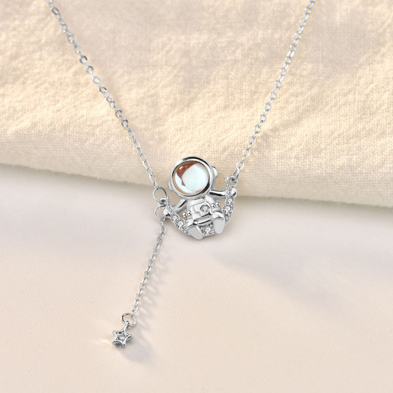 Moon Astronaut Moonstone Pendant